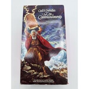 Vintage The Ten Commandments VHS Cassette Tape Classic Movie Cecil B. DeMille's